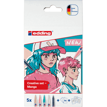 EDDING Acrylmarkeretui Manga - 5er Pack sortiert. von Edding