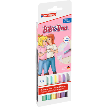 Edding 1200 Fasermaler Bibi & Tina - 1 mm 6er Etui sortiert Kunststoff von Edding