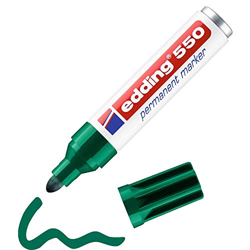 edding 550 Permanentmarker - grün - 1 Stift - Rundspitze 3-4 mm - wasserfest, schnell-trocknend - wischfest - für Karton, Kunststoff, Holz, Metall, Glas edding 550 Permanentmarker - grün - 1 Stift - Rundspitze 3-4 mm - wasserfest, schnell-trocknend - wischfest - für Karton, Kunststoff, Holz, Metall, Glas von edding