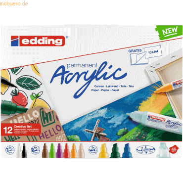 Edding Acryl-Kreativset basic VE=12 Stifte von Edding