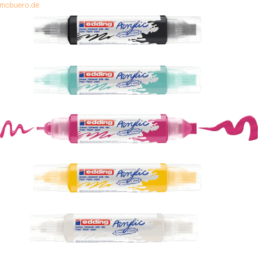 Edding Acrylmarker Double Liner edding 5400 3D 5er-Set sortiert basic Edding Acrylmarker Double Liner edding 5400 3D 5er-Set sortiert basic von Edding