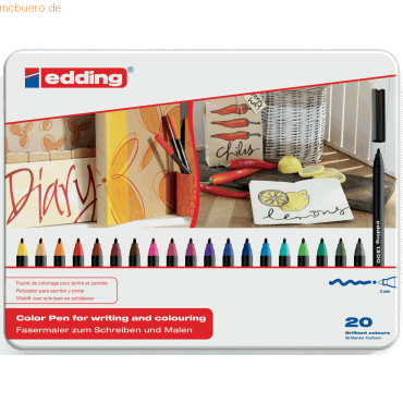 Edding Fasermaler edding 1300 color pen ca. 2mm VE=20 Farben Edding Fasermaler edding 1300 color pen ca. 2mm VE=20 Farben von Edding