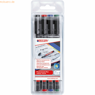 Edding Permanent Pen edding 142 M 1mm schwarz, rot, blau, grün VE=4 St Edding Permanent Pen edding 142 M 1mm schwarz, rot, blau, grün VE=4 St von Edding
