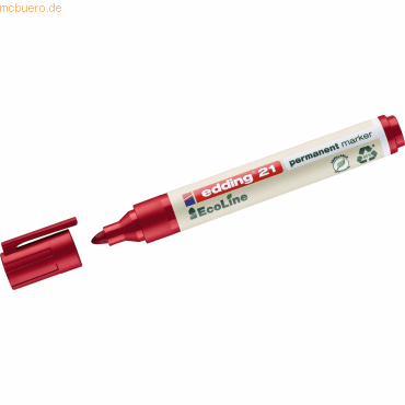 Edding Permanentmarker edding 21 EcoLine nachfüllbar 1,5-3mm rot von Edding