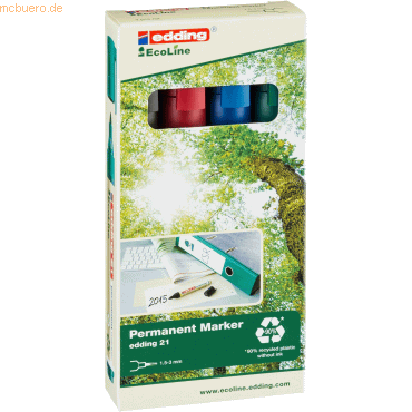 Edding Permanentmarker edding 21 EcoLine nachfüllbar 1,5-3mm schwarz, Edding Permanentmarker edding 21 EcoLine nachfüllbar 1,5-3mm schwarz, von Edding