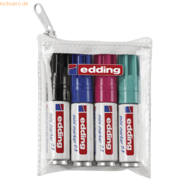 Edding Permanentmarker edding mini 0.5 schwarz, blau, türkis, karminro Edding Permanentmarker edding mini 0.5 schwarz, blau, türkis, karminro von Edding