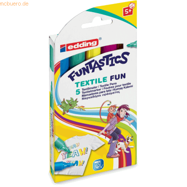 Edding Textilmarker Funtastics edding 17 VE=5 Farben Edding Textilmarker Funtastics edding 17 VE=5 Farben von Edding