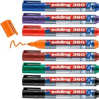 edding 360 Whiteboard-Marker farbsortiert 1,5 - 3,0 mm, 8 St. von Edding