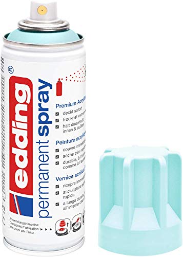 edding 5200 Permanent Spray - pastellblau matt - 200 ml - Acryllack zum Lackieren und Dekorieren von Glas, Metall, Holz, Keramik, Kunststoff, Leinwand - Lackspray, Acrylspray, Farbspray von edding