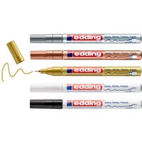 edding 780 Glanzlack-Marker Metallic, Basic, 5er-Set von Edding