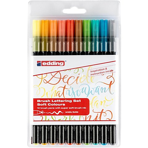 edding Brush Lettering-Set Soft colours, 10 Stifte von Edding