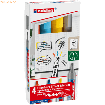 edding Flipchartmarker effect 4-385-4 sortiert 4 Stück edding Flipchartmarker effect 4-385-4 sortiert 4 Stück von Edding