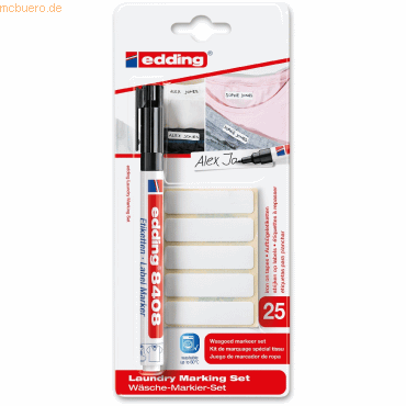 edding Wäsche-Markier-Set edding 8408 inkl.25 Wäscheetiketten schwarz edding Wäsche-Markier-Set edding 8408 inkl.25 Wäscheetiketten schwarz von Edding