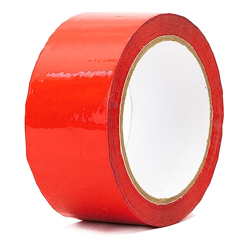 Packband PP Klebeband Buntes Klebeband Rollpaket Leise Heavy Duty Bunte Box Verpackung Acryl-Klebeband 50mm x 66m lang (1, Rot) von Edenpack