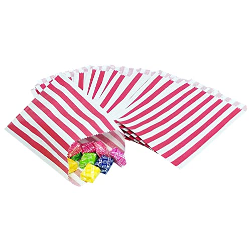 Papiertüten für Süßigkeiten, 12,7 x 17,8 cm, für Süßigkeiten, Snacks, Buffet, Hochzeit, Kuchen, Geschenk-Shop, Kinderparty, farbige Krafttüten (100 Tüten, rot) von Edenpack