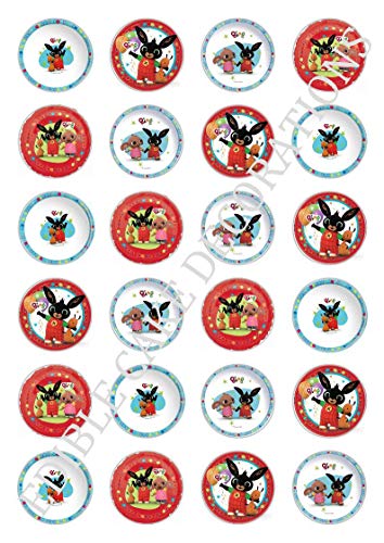 24 x Bing Bunny Kuchendekorationen aus Esspapier für Cupcakes und Kuchen von Ediblecakedecorations