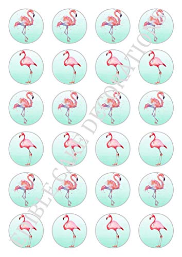 24 x Pink Flamingo Celebration Essbare Papier Cupcake Topper Kuchen Dekorationen Geburtstag 24 x Pink Flamingo Celebration Essbare Papier Cupcake Topper Kuchen Dekorationen Geburtstag von Ediblecakedecorations