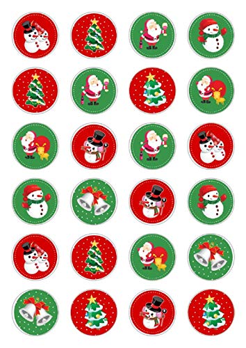 24 x Weihnachtsmann Weihnachtsmann Schneemann Glocken Rudolph Celebration Essbare Papier Cupcake Toppers Kuchen Dekoration 24 x Weihnachtsmann Weihnachtsmann Schneemann Glocken Rudolph Celebration Essbare Papier Cupcake Toppers Kuchen Dekoration von Ediblecakedecorations