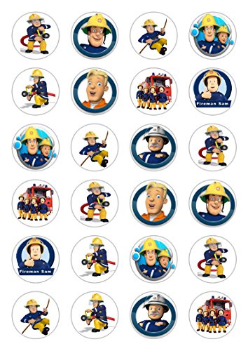 Feuerwehrmann Sam Celebration Cupcake-Dekoration, essbar, Papier, 24 Stück Feuerwehrmann Sam Celebration Cupcake-Dekoration, essbar, Papier, 24 Stück von Ediblecakedecorations