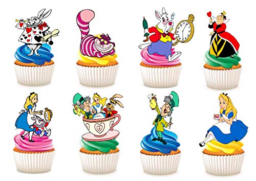 Kuchen-, Backwarendekoration aus Esspapier mit Motiv „Alice in Wonderland“, 32 Stück Kuchen-, Backwarendekoration aus Esspapier mit Motiv „Alice in Wonderland“, 32 Stück von Ediblecakedecorations