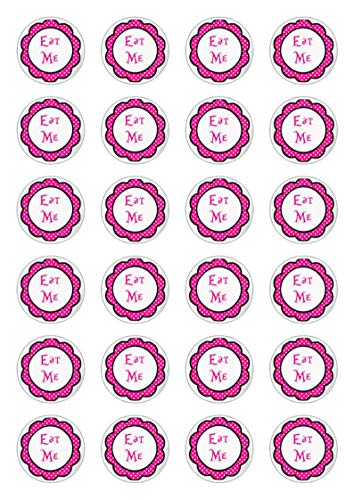 Kuchen-, Backwarendekoration aus Esspapier mit Motiven aus Alice im Wunderland und der Aufschrift „Eat Me“, 24 Stück Kuchen-, Backwarendekoration aus Esspapier mit Motiven aus Alice im Wunderland und der Aufschrift „Eat Me“, 24 Stück von Ediblecakedecorations