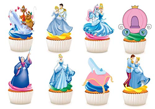 Kuchendekoration aus Esspapier, Motiv: Aschenputtel, Disney Prinzessin, 30 Stück von Ediblecakedecorations