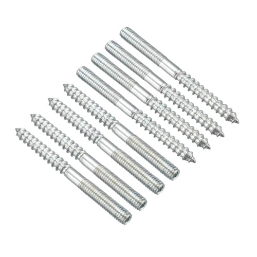 Edinstry Doppelendgewinde-Dübelschrauben aus Karbonstahl, selbstschneidende Schrauben, Stockschrauben, Holzgelenk, Möbelbeine, M6 x 70 mm, 8 Stück von Edinstry