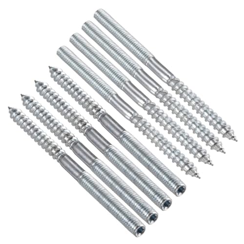 Edinstry Doppelendgewinde-Dübelschrauben aus Karbonstahl, selbstschneidende Schrauben, Stockschrauben, Holzgelenk, Möbelbeine, M6 x 91 mm, 8 Stück von Edinstry