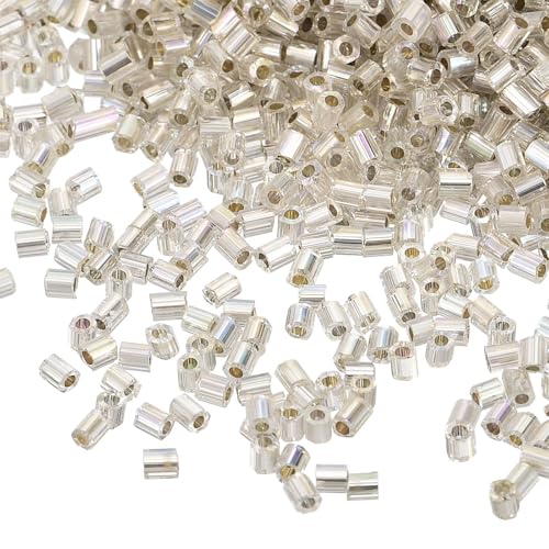 Edinstry Glasperlen, Mini-Röhrchen, lose Perlen, Glasperlen, Abstandshalter, Perlen für DIY-Armbänder und Halsketten, Schmuckherstellung, Großpackung Set, Silber, 1,9 x 1,5 mm, 1400 Stück Edinstry Glasperlen, Mini-Röhrchen, lose Perlen, Glasperlen, Abstandshalter, Perlen für DIY-Armbänder und Halsketten, Schmuckherstellung, Großpackung Set, Silber, 1,9 x 1,5 mm, 1400 Stück von Edinstry
