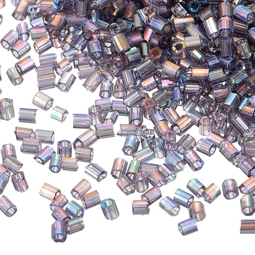 Edinstry Glasperlen, Mini-Röhrchen, lose Perlen, Glasperlen, Abstandshalter für DIY-Armbänder und Halsketten, Schmuckherstellung, Großpackung, Bohnen-Violett, 1,9 x 1,5 mm, 1400 Stück Edinstry Glasperlen, Mini-Röhrchen, lose Perlen, Glasperlen, Abstandshalter für DIY-Armbänder und Halsketten, Schmuckherstellung, Großpackung, Bohnen-Violett, 1,9 x 1,5 mm, 1400 Stück von Edinstry