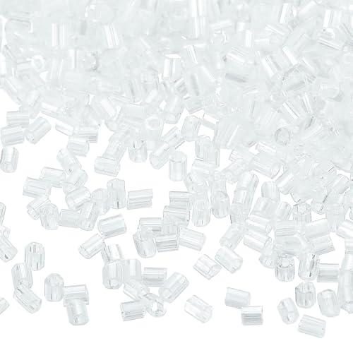 Edinstry Glasperlen, Mini-Röhrchen, lose Perlen, Glasperlen, Abstandshalter für DIY-Armbänder und Halsketten, Schmuckherstellung, Großpackung, Cremeweiß, 1,9 x 1,5 mm, 1400 Stück von Edinstry