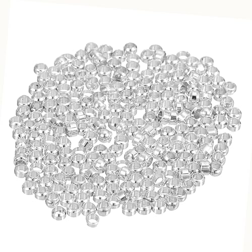 Edinstry Runde Quetschperlen, Metall-Klemmenden, Abstandshalter, lose Perlen für Schmuckherstellung, Mini-Stopper für DIY-Armbänder und Halsketten, Silber, 1,5 x 0,8 mm, 500 Stück Edinstry Runde Quetschperlen, Metall-Klemmenden, Abstandshalter, lose Perlen für Schmuckherstellung, Mini-Stopper für DIY-Armbänder und Halsketten, Silber, 1,5 x 0,8 mm, 500 Stück von Edinstry