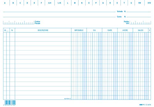 EDIPRO – E3379BL – 100 Karteikarten für DAR/ABE/LÖTEN/MwSt. blau f.to 24x17 von Edipro