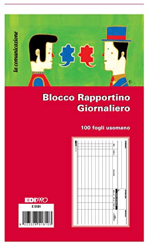 EDIPRO - E5181 - Tagesberichtsblock 100 Blatt Hand f.to 9,9 x 17 von Edipro