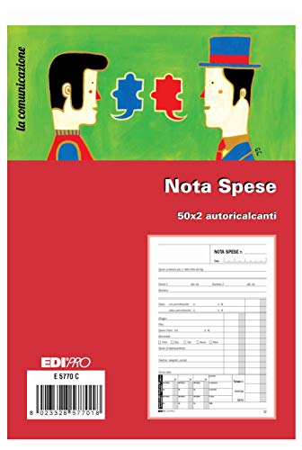EDIPRO - E5770C - Spesenblock, mit Einzelposten, 50 x 2 cm, selbstberechnend, 22 x 14,8 cm von Edipro