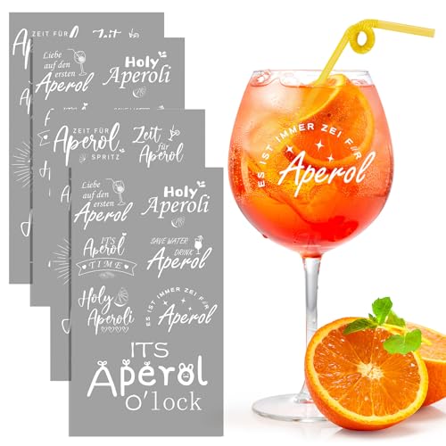 Editbar 28 Stück Apero Glas Aufkleber – Rub On Sticker Personalisiert mit Apero Sprüchen, Weiße Transferfolie für Apero Spritz Gläser, Perfektes für Aperol Spritz Liebhaber & Sommerabende Editbar 28 Stück Apero Glas Aufkleber – Rub On Sticker Personalisiert mit Apero Sprüchen, Weiße Transferfolie für Apero Spritz Gläser, Perfektes für Aperol Spritz Liebhaber & Sommerabende von Editbar