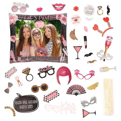 Editbar 38 Stück JGA Foto Accessoires Set – JGA Foto Requisiten, Aufblasbarer Fotorahmen & Lustige Fotobox Requisiten, JGA Partydeko für Junggesellinnenabschied, Team Bride, Hochzeit & Party Frauen Editbar 38 Stück JGA Foto Accessoires Set – JGA Foto Requisiten, Aufblasbarer Fotorahmen & Lustige Fotobox Requisiten, JGA Partydeko für Junggesellinnenabschied, Team Bride, Hochzeit & Party Frauen von Editbar