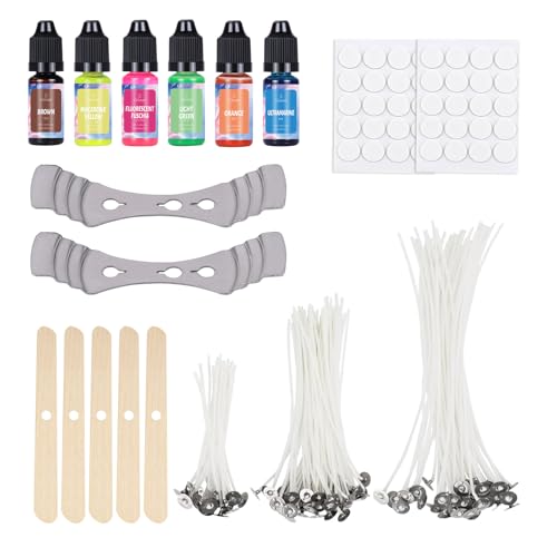 Editbar Kerzen Selber Machen Set, Kerzen Farbe für DIY Kerze,kerzenherstellung Kit,150 Stück Kerzendochte für Kerzen, 6 Stück Kerzenwachs Farbe, Geeignet für Sojawachs, Bienenwachs, Paraffinwachs Editbar Kerzen Selber Machen Set, Kerzen Farbe für DIY Kerze,kerzenherstellung Kit,150 Stück Kerzendochte für Kerzen, 6 Stück Kerzenwachs Farbe, Geeignet für Sojawachs, Bienenwachs, Paraffinwachs von Editbar