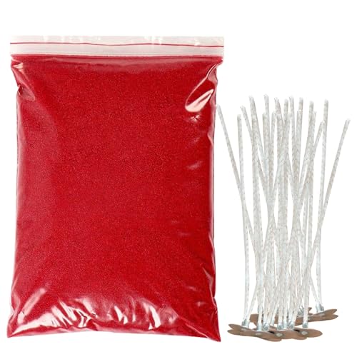 Kerzensand Mit Docht, Kerzensand 500g mit 25 Docht 10cm, Kerzenwachs Granulat Rot, Achsgranulat, Kerzen Selber Machen Set,Kerzen Sand, Wachsgranulat,Wachsgranulat Für Kerzen DIY Kerzensand Mit Docht, Kerzensand 500g mit 25 Docht 10cm, Kerzenwachs Granulat Rot, Achsgranulat, Kerzen Selber Machen Set,Kerzen Sand, Wachsgranulat,Wachsgranulat Für Kerzen DIY von Editbar