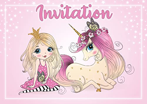 10 Einladungskarten auf Französisch "Prinzessin mit Einhorn": 10 Einladungskarten zum Geburtstag von Mädchen von Edition Colibri (11127 FR) von Edition Colibri