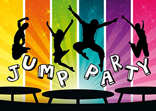 Edition Colibri 10 JUMP-PARTY-Einladungen: Geburtstagseinladungen Kinder, Mädchen/Jungen, 10-er Set, Trampolin-Einladungskarten zum Kindergeburtstag, Tampolinhalle (11017) von Edition Colibri