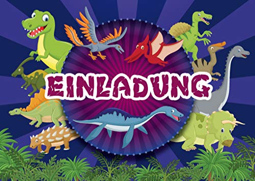 Edition Colibri 12 Dinosaurier-Einladungen zum Kindergeburtstag für Mädchen und Jungen: 12-er Set Einladungskarten zum Kinder-Geburtstag oder ins Museum (11075) von Edition Colibri