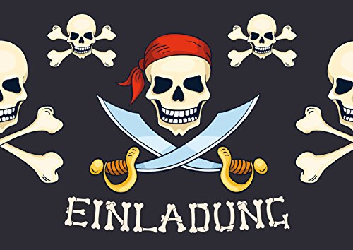 EDITION COLIBRI 10 Einladungskarten "PIRATEN" / Geburtstagseinladungen für Seeräuber-Kindergeburtstag oder Schatzsuche (10966) von Edition Colibri