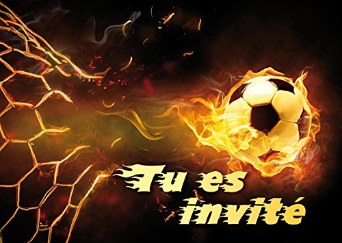 EDITION COLIBRI 10 Fussball-Einladungen: Geburtstagseinladungen Kinder, Mädchen/Jungen, 10-er Set, Fussball-Einladungskarten zum Kindergeburtstag, coole Partyeinladungen, (10717FR) von Edition Colibri