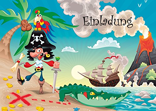 10 lustige PIRATEN-Einladungskarten - Einladungen für die nächste Schatzsuche zum Kindergeburtstag oder zur Piraten-Party von Edition Colibri (10660) von Edition Colibri