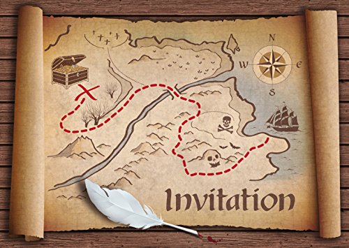 EDITON COLIBRI (10727 FR) Einladungen auf Französisch "Schatzjagd": 10 Einladungskarten für den nächsten Kindergeburtstag / Piratenparty von Edition Colibri