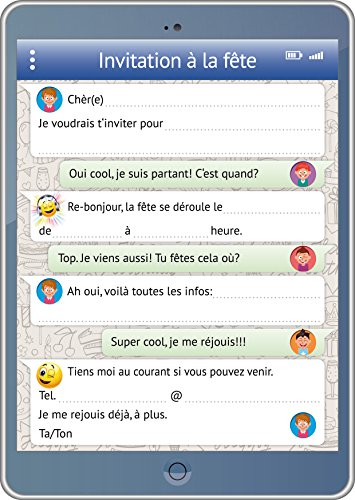 Edition Colibri (10730 FR Einladungen auf Französisch Tablet: 10 lustige Einladungskarten mit WhatsApp und Smileys/Emoticons für einen Kindergeburtstag Edition Colibri (10730 FR Einladungen auf Französisch Tablet: 10 lustige Einladungskarten mit WhatsApp und Smileys/Emoticons für einen Kindergeburtstag von Edition Colibri