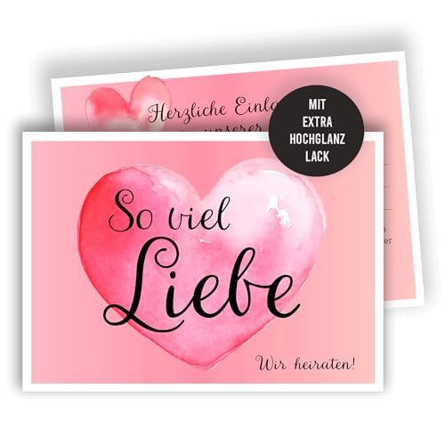 Edition Colibri 10 Einladungskarten Hochzeit - Einladungskarte zur Hochzeitsfeier, Set, Einladung Hochzeit, Trauung, Brautpaar, Liebe, Hochzeitskarte, So viel Liebe, A6 Edition Colibri 10 Einladungskarten Hochzeit - Einladungskarte zur Hochzeitsfeier, Set, Einladung Hochzeit, Trauung, Brautpaar, Liebe, Hochzeitskarte, So viel Liebe, A6 von Edition Colibri