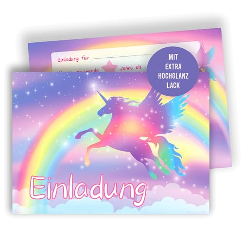 Edition Colibri 10 Einladungskarten Kindergeburtstag A6 – Einhorn Party, Regenbogen Design, zauberhafte Einladungen für Mädchen & kleine Träumerinnen Edition Colibri 10 Einladungskarten Kindergeburtstag A6 – Einhorn Party, Regenbogen Design, zauberhafte Einladungen für Mädchen & kleine Träumerinnen von Edition Colibri