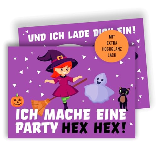 Edition Colibri 10 Einladungskarten Kindergeburtstag A6 – Hexe Party, lustige Einladungen für Mädchen & Jungen, Halloween Zauber Design Edition Colibri 10 Einladungskarten Kindergeburtstag A6 – Hexe Party, lustige Einladungen für Mädchen & Jungen, Halloween Zauber Design von Edition Colibri